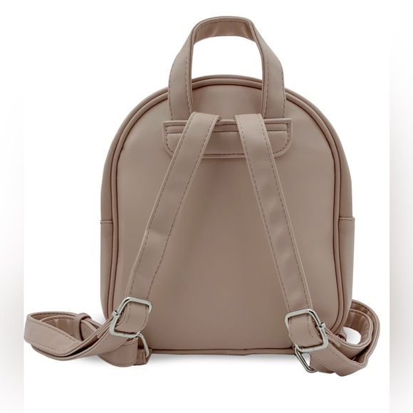 Badgley Mischka Mini Quilted Studded Backpack Blush - Picture 3 of 3